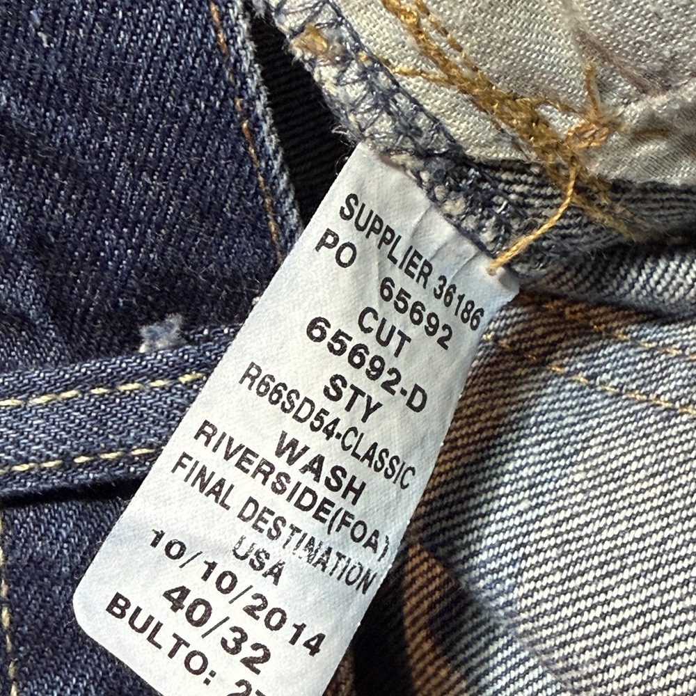 Polo Ralph Lauren Classic Fit Jeans Mens 40x32 Measures 42x33 Dark Wash Blue RL - Picture 9 of 11